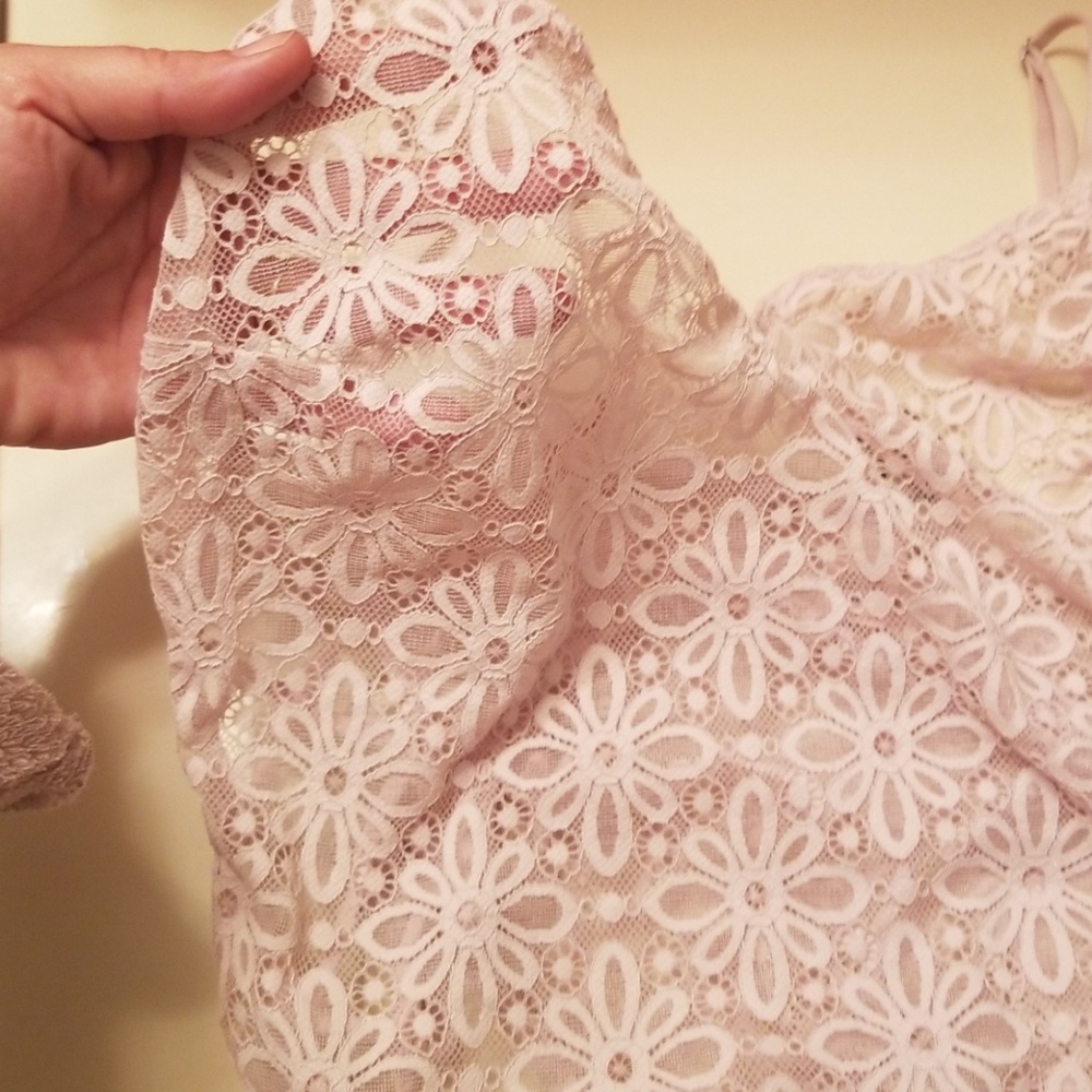 Nwt Victorias Secret Pink Lace Lingerie Cut Outs L - Picture 7 of 8